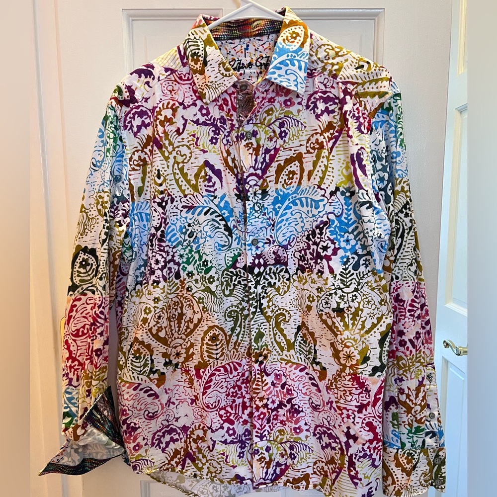 Robert Graham men’s shirt with embroidery Med